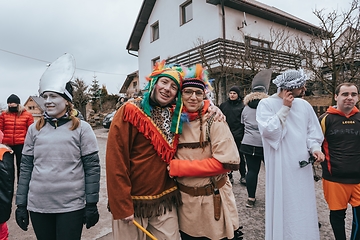 Image showing People attend the Slavic Carnival Masopust