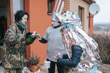 Image showing People attend the Slavic Carnival Masopust