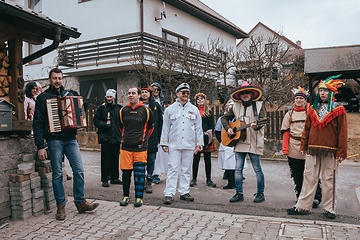 Image showing People attend the Slavic Carnival Masopust