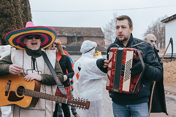 Image showing People attend the Slavic Carnival Masopust