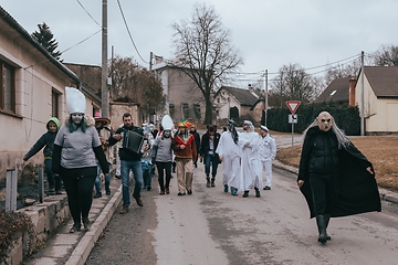 Image showing People attend the Slavic Carnival Masopust