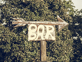 Image showing Vintage looking Bar sign