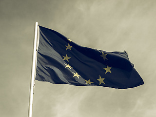 Image showing Vintage looking Flag of Europe