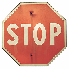 Image showing Vintage looking Stop sign
