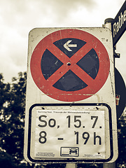 Image showing Vintage looking No parking sign