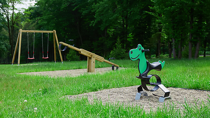 Image showing Colorful playground on yard in the park.