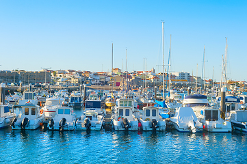 Image showing Yachts moored in Peniche marina