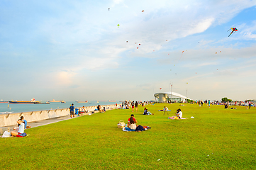Image showing People at Marina Barrage, Singapore