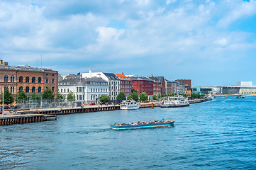 Image showing Tour boat in Copenhagen harbor