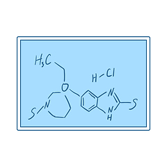 Image showing Icon Of Chemistry Formula On Classroom Blackboard