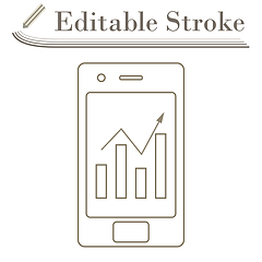 Image showing Smartphone With Analytics Diagram Icon