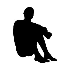 Image showing Sitting Pose Man Silhouette