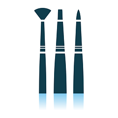 Image showing Paint Brushes Set Icon