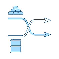 Image showing Gold And Oil Comparison Chart Icon