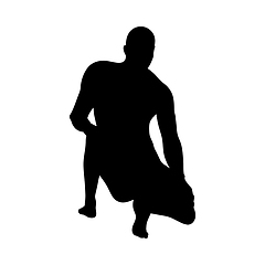 Image showing Sitting Pose Man Silhouette