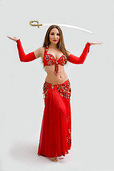 Image showing Belly dancer in red