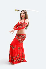 Image showing Belly dancer in red