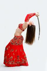 Image showing Belly dancer in red