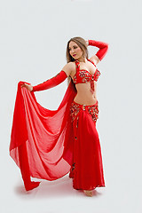 Image showing Belly dancer in red