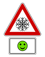 Image showing Attention sign with optional label and smiley