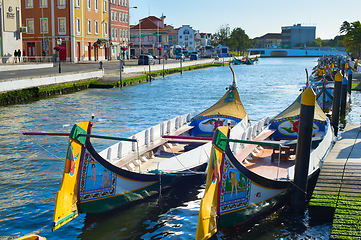 Image showing   Traditional Moliceiro boats Aveiro, Portugal