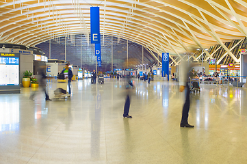 Image showing  People indside Shanghai Pudong Airport