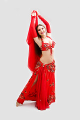 Image showing Belly dancer in red