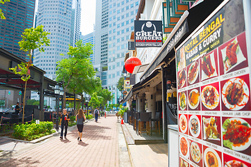 Image showing Boat Quay restaurant street Singapore