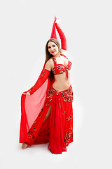 Image showing Belly dancer in red