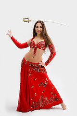 Image showing Belly dancer in red