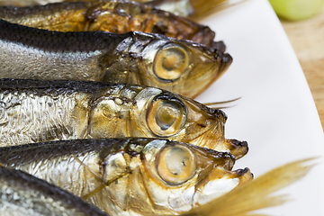 Image showing heaped smoked fish