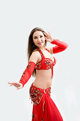 Image showing Belly dancer in red