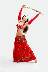 Image showing Belly dancer in red