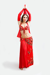 Image showing Belly dancer in red