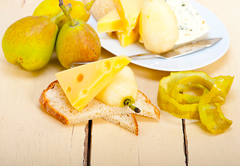 Image showing fresh pears and cheese