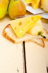 Image showing fresh pears and cheese