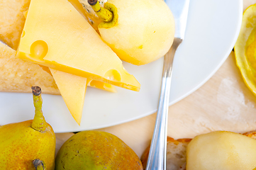 Image showing fresh pears and cheese