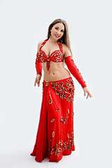 Image showing Belly dancer in red