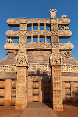 Image showing Great Stupa. Sanchi, Madhya Pradesh, India