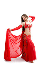 Image showing Belly dancer in red