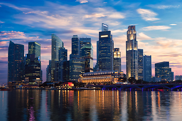 Image showing Singapore skyline in evening