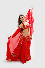 Image showing Belly dancer in red