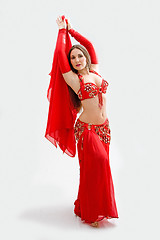 Image showing Belly dancer in red