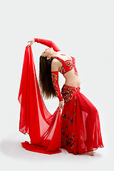 Image showing Belly dancer in red