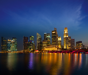 Image showing Singapore skyline in evening