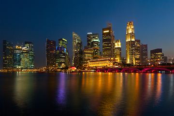 Image showing Singapore skyline in evening