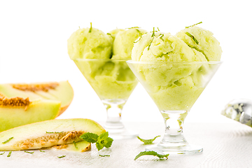 Image showing Melon flavored ice-cream