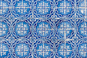 Image showing Traditional Portuguese glazed tiles