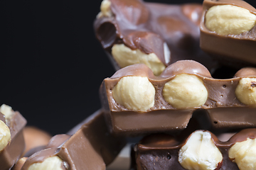 Image showing hazelnuts in chocolate