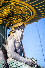 Image showing Fountain of the Seas detail, Concorde Square, Paris